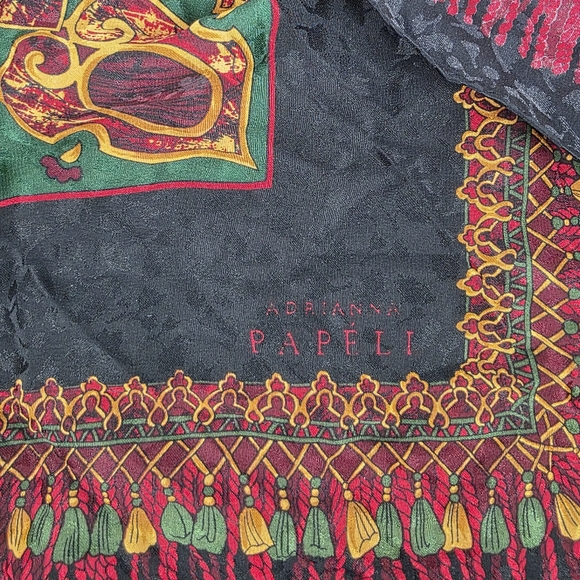 Vintage Adrianna Papell Silk Square Scarf - Picture 6 of 7